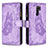 Coque Portefeuille Papillon Livre Cuir Etui Clapet B03F pour Xiaomi Redmi 9 Prime India Violet Clair