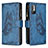 Coque Portefeuille Papillon Livre Cuir Etui Clapet B03F pour Xiaomi Redmi Note 10 5G Bleu