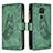 Coque Portefeuille Papillon Livre Cuir Etui Clapet B03F pour Xiaomi Redmi Note 9 Vert