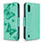 Coque Portefeuille Papillon Livre Cuir Etui Clapet B13F pour Samsung Galaxy A01 SM-A015 Vert