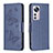 Coque Portefeuille Papillon Livre Cuir Etui Clapet B13F pour Xiaomi Mi 12S 5G Bleu