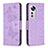 Coque Portefeuille Papillon Livre Cuir Etui Clapet B13F pour Xiaomi Mi 12S 5G Violet Clair