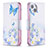 Coque Portefeuille Papillon Livre Cuir Etui Clapet L01 pour Apple iPhone 13 Bleu