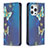 Coque Portefeuille Papillon Livre Cuir Etui Clapet L01 pour Apple iPhone 14 Pro Bleu