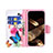 Coque Portefeuille Papillon Livre Cuir Etui Clapet L01 pour Apple iPhone 15 Rose Petit