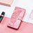 Coque Portefeuille Papillon Livre Cuir Etui Clapet L01 pour Xiaomi Redmi 12C 4G Rose Rouge