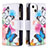 Coque Portefeuille Papillon Livre Cuir Etui Clapet L03 pour Apple iPhone 13 Mini Rose