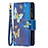 Coque Portefeuille Papillon Livre Cuir Etui Clapet L04 pour Apple iPhone 13 Mini Bleu Petit