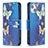 Coque Portefeuille Papillon Livre Cuir Etui Clapet L07 pour Apple iPhone 13 Bleu