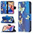 Coque Portefeuille Papillon Livre Cuir Etui Clapet L07 pour Apple iPhone 13 Bleu Petit