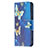 Coque Portefeuille Papillon Livre Cuir Etui Clapet L07 pour Apple iPhone 13 Bleu Petit