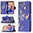 Coque Portefeuille Papillon Livre Cuir Etui Clapet L07 pour Apple iPhone 13 Bleu Royal Petit