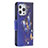 Coque Portefeuille Papillon Livre Cuir Etui Clapet L07 pour Apple iPhone 13 Pro Bleu Royal Petit