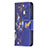 Coque Portefeuille Papillon Livre Cuir Etui Clapet L07 pour Apple iPhone 13 Pro Bleu Royal Petit