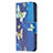 Coque Portefeuille Papillon Livre Cuir Etui Clapet L07 pour Apple iPhone 14 Bleu Petit
