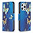 Coque Portefeuille Papillon Livre Cuir Etui Clapet L07 pour Apple iPhone 14 Pro Bleu Petit