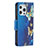 Coque Portefeuille Papillon Livre Cuir Etui Clapet L07 pour Apple iPhone 14 Pro Bleu Petit