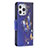 Coque Portefeuille Papillon Livre Cuir Etui Clapet L07 pour Apple iPhone 14 Pro Max Bleu Royal Petit