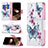 Coque Portefeuille Papillon Livre Cuir Etui Clapet L07 pour Apple iPhone 14 Pro Rose Petit