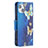 Coque Portefeuille Papillon Livre Cuir Etui Clapet L07 pour Apple iPhone 15 Plus Bleu Petit