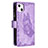 Coque Portefeuille Papillon Livre Cuir Etui Clapet L08 pour Apple iPhone 13 Violet Petit