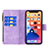 Coque Portefeuille Papillon Livre Cuir Etui Clapet L08 pour Apple iPhone 13 Violet Petit