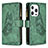 Coque Portefeuille Papillon Livre Cuir Etui Clapet L08 pour Apple iPhone 14 Pro Max Vert