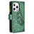 Coque Portefeuille Papillon Livre Cuir Etui Clapet L08 pour Apple iPhone 14 Pro Max Vert Petit