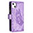 Coque Portefeuille Papillon Livre Cuir Etui Clapet L08 pour Apple iPhone 15 Violet Petit