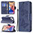 Coque Portefeuille Papillon Livre Cuir Etui Clapet L09 pour Apple iPhone 13 Bleu