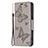 Coque Portefeuille Papillon Livre Cuir Etui Clapet L09 pour Apple iPhone 13 Gris Petit