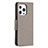 Coque Portefeuille Papillon Livre Cuir Etui Clapet L09 pour Apple iPhone 13 Pro Max Gris Fonce Petit