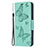 Coque Portefeuille Papillon Livre Cuir Etui Clapet L09 pour Apple iPhone 13 Vert Petit