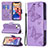 Coque Portefeuille Papillon Livre Cuir Etui Clapet L09 pour Apple iPhone 13 Violet