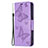 Coque Portefeuille Papillon Livre Cuir Etui Clapet L09 pour Apple iPhone 14 Plus Violet Petit