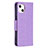 Coque Portefeuille Papillon Livre Cuir Etui Clapet L09 pour Apple iPhone 14 Plus Violet Petit