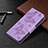 Coque Portefeuille Papillon Livre Cuir Etui Clapet L09 pour Apple iPhone 14 Plus Violet Petit