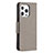 Coque Portefeuille Papillon Livre Cuir Etui Clapet L09 pour Apple iPhone 14 Pro Gris Fonce Petit