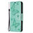 Coque Portefeuille Papillon Livre Cuir Etui Clapet L09 pour Apple iPhone 14 Pro Vert Petit