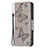 Coque Portefeuille Papillon Livre Cuir Etui Clapet L09 pour Apple iPhone 15 Gris Petit