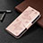 Coque Portefeuille Papillon Livre Cuir Etui Clapet L09 pour Apple iPhone 15 Plus Rose Petit