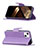 Coque Portefeuille Papillon Livre Cuir Etui Clapet L09 pour Apple iPhone 15 Plus Violet Petit