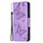 Coque Portefeuille Papillon Livre Cuir Etui Clapet L09 pour Apple iPhone 15 Plus Violet Petit