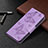 Coque Portefeuille Papillon Livre Cuir Etui Clapet L09 pour Apple iPhone 15 Plus Violet Petit