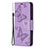 Coque Portefeuille Papillon Livre Cuir Etui Clapet L09 pour Apple iPhone 15 Pro Max Violet Petit