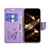 Coque Portefeuille Papillon Livre Cuir Etui Clapet L09 pour Apple iPhone 15 Pro Max Violet Petit