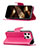 Coque Portefeuille Papillon Livre Cuir Etui Clapet L09 pour Apple iPhone 15 Pro Rose Rouge Petit