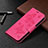 Coque Portefeuille Papillon Livre Cuir Etui Clapet L09 pour Apple iPhone 15 Pro Rose Rouge Petit