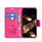 Coque Portefeuille Papillon Livre Cuir Etui Clapet L09 pour Apple iPhone 15 Rose Rouge Petit