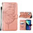 Coque Portefeuille Papillon Livre Cuir Etui Clapet L10 pour Apple iPhone 13 Or Rose